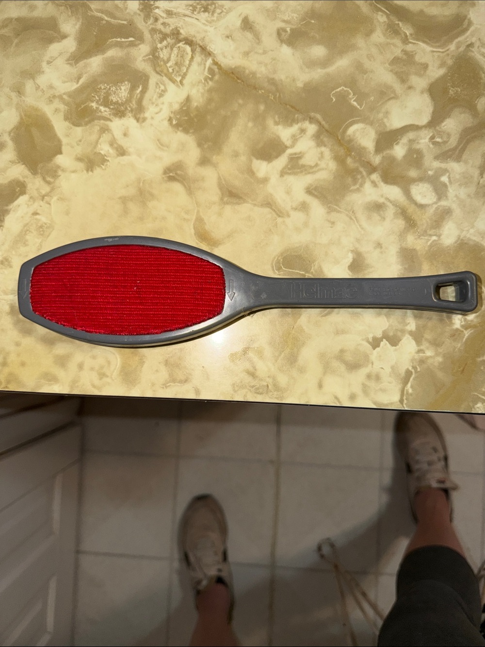 Vintage Brush 2 Sided Lint Brush Flint, MI Helmac Products gray/red